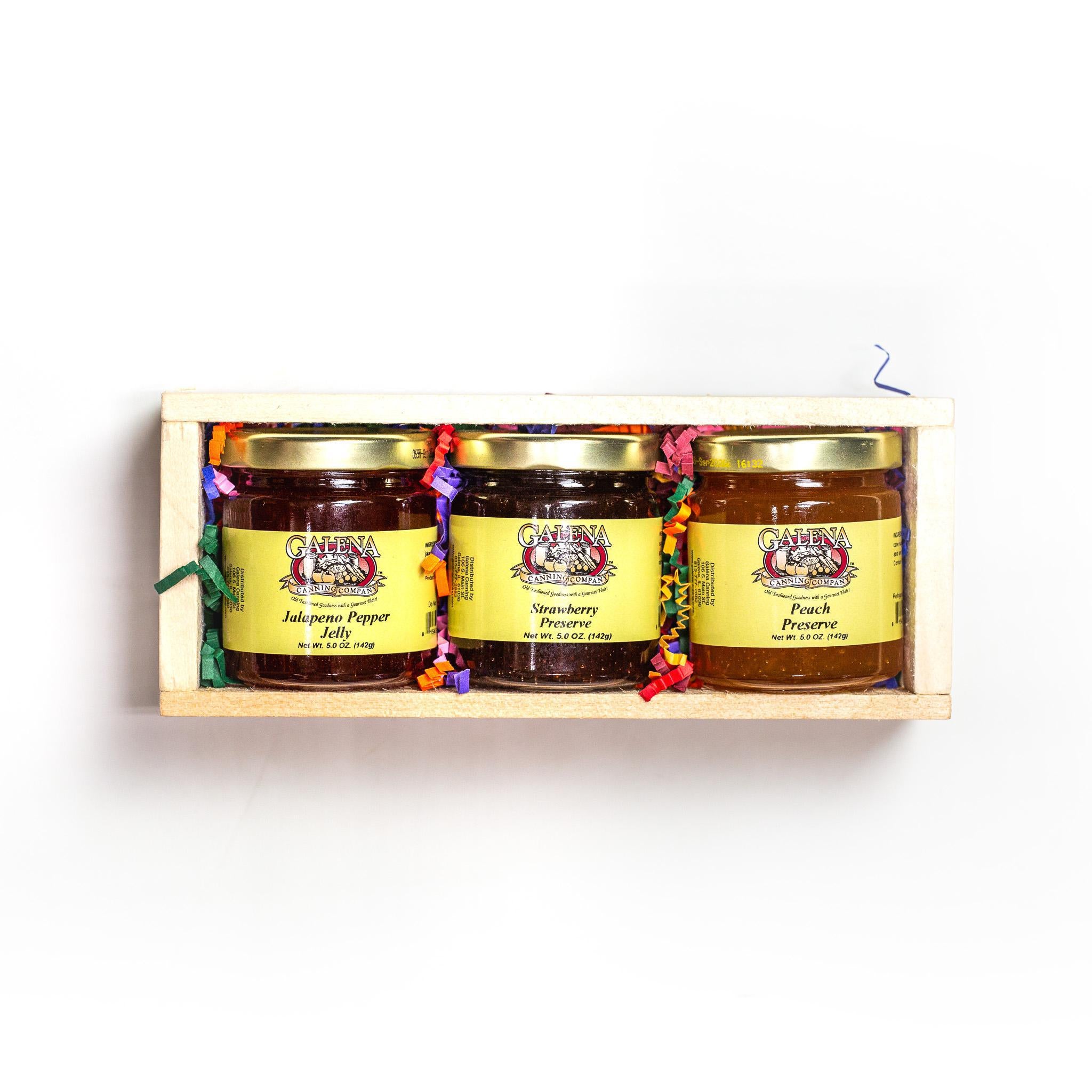  3 mini jams, preserves and jellies