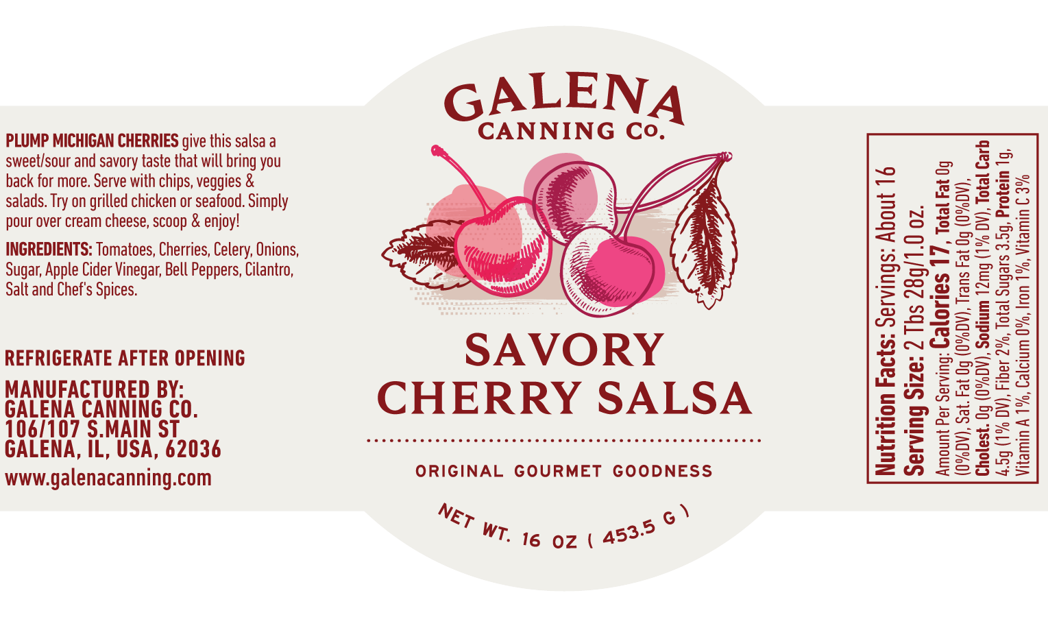 Savory Cherry Salsa 16 oz.
