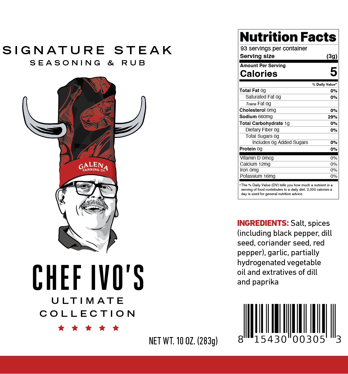 Chef Ivo's Signature Steak Seasoning 10.5oz